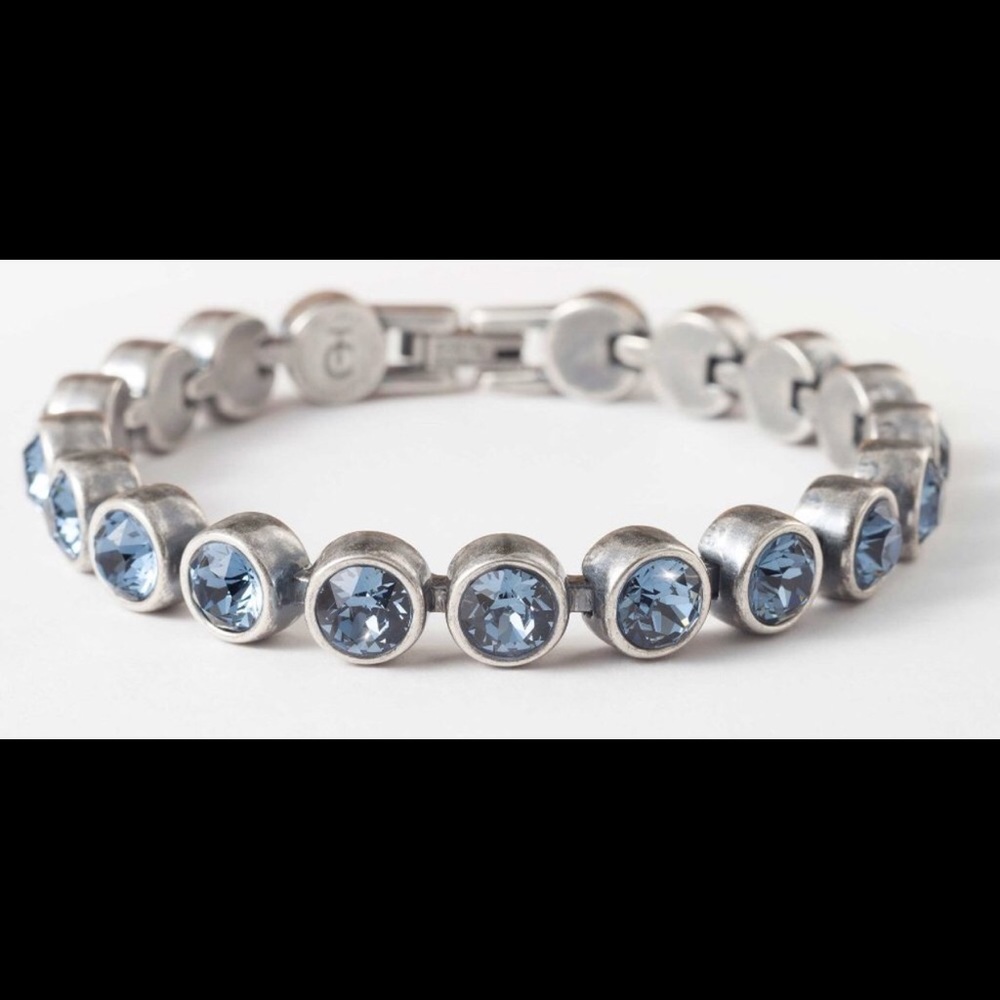 Touchstone Crystal by Swarovski Vintage Denim ice bracelet BNIB oxidized brass